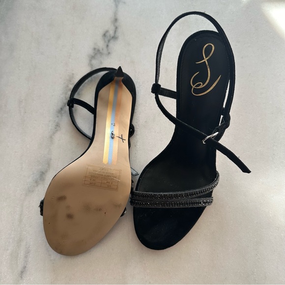 NWT Sam Edelman Womens Daisie Embellished Ankle Heels black with rhinestones 8.5 - Picture 8 of 8